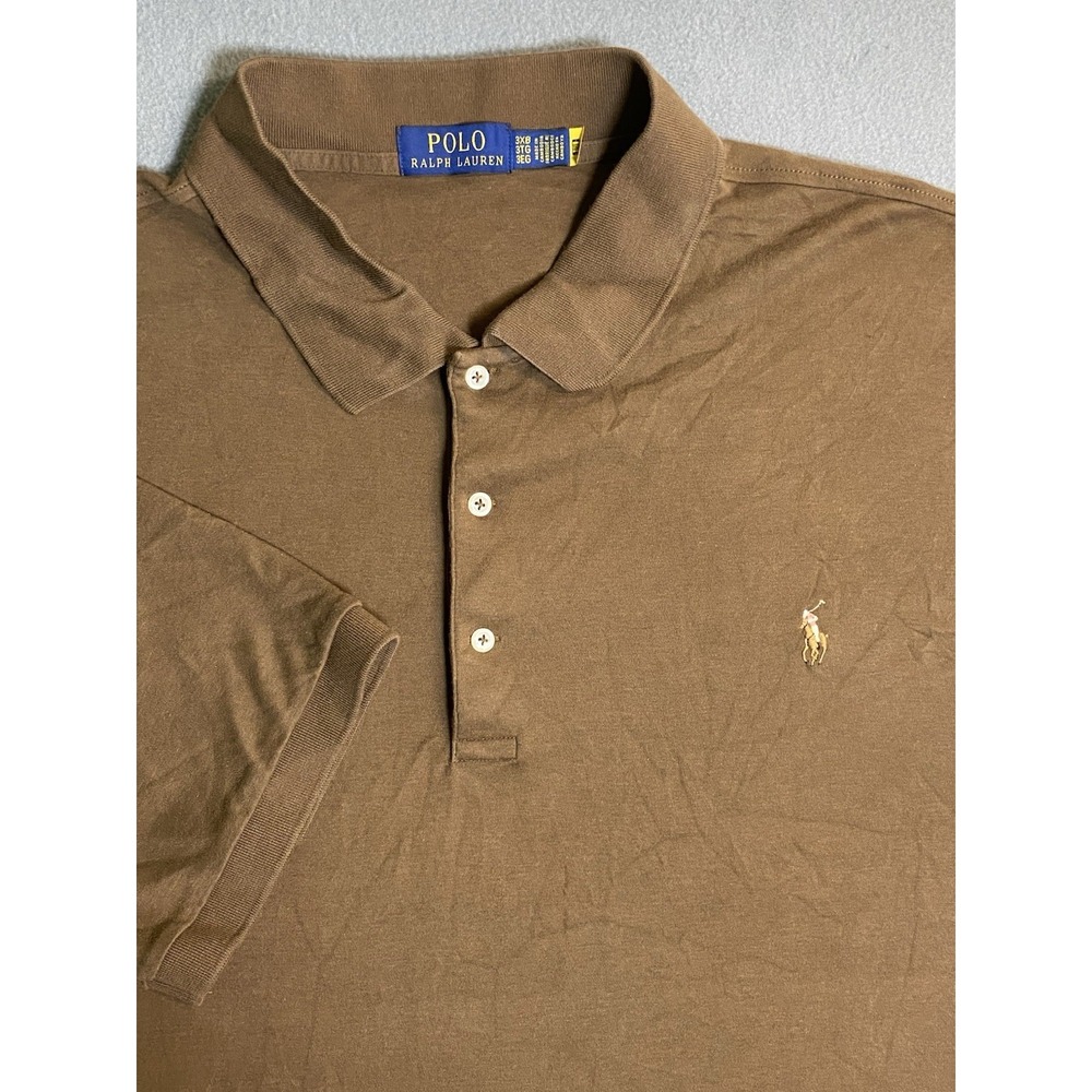 Polo Ralph Lauren Men's Brown Short Sleeve Soft Cotton Polo Size 3XB Flesh Pony